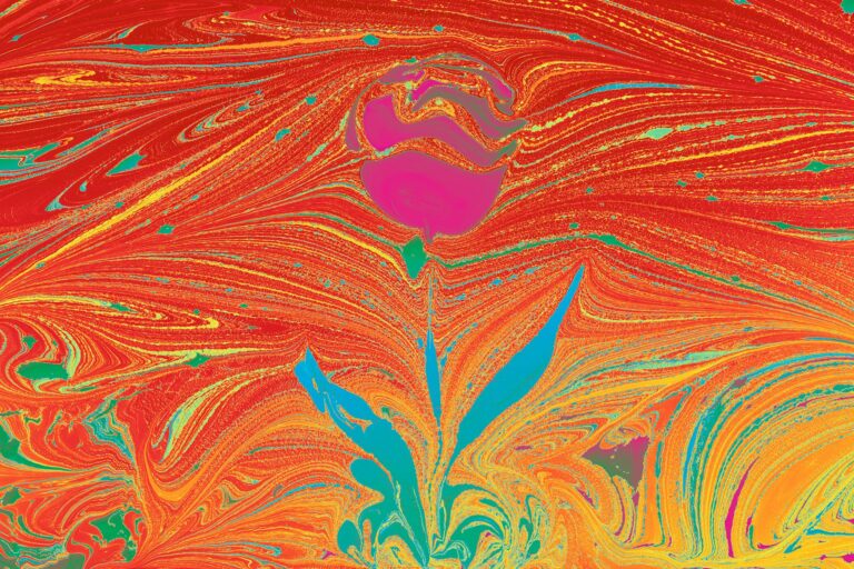 Colorful abstract tulip art with vibrant swirls, perfect for modern and contemporary decor.