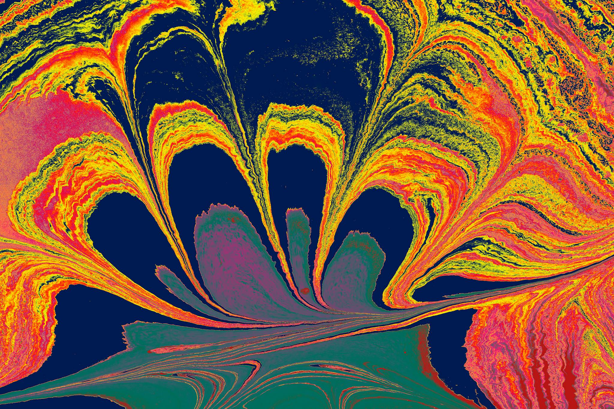 Colorful marbled design with vibrant swirls and patterns, perfect for decorative backgrounds.